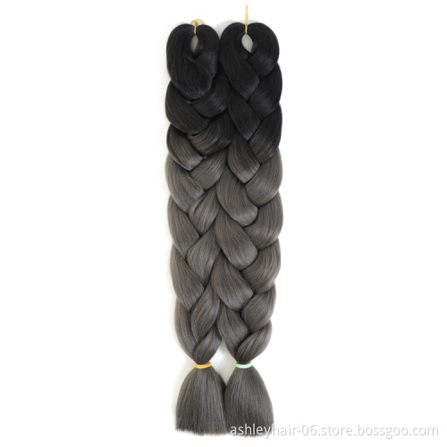 32Inch 165g High Temperature Synthetic Hair Braids Extensions Ultra Braiding Ombre Two Colors Jumbo Braiding Hair Ombre